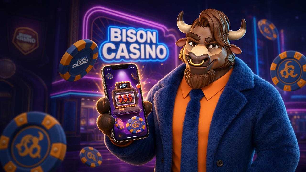 Bison Casino aplikacja mobilna na telefonie